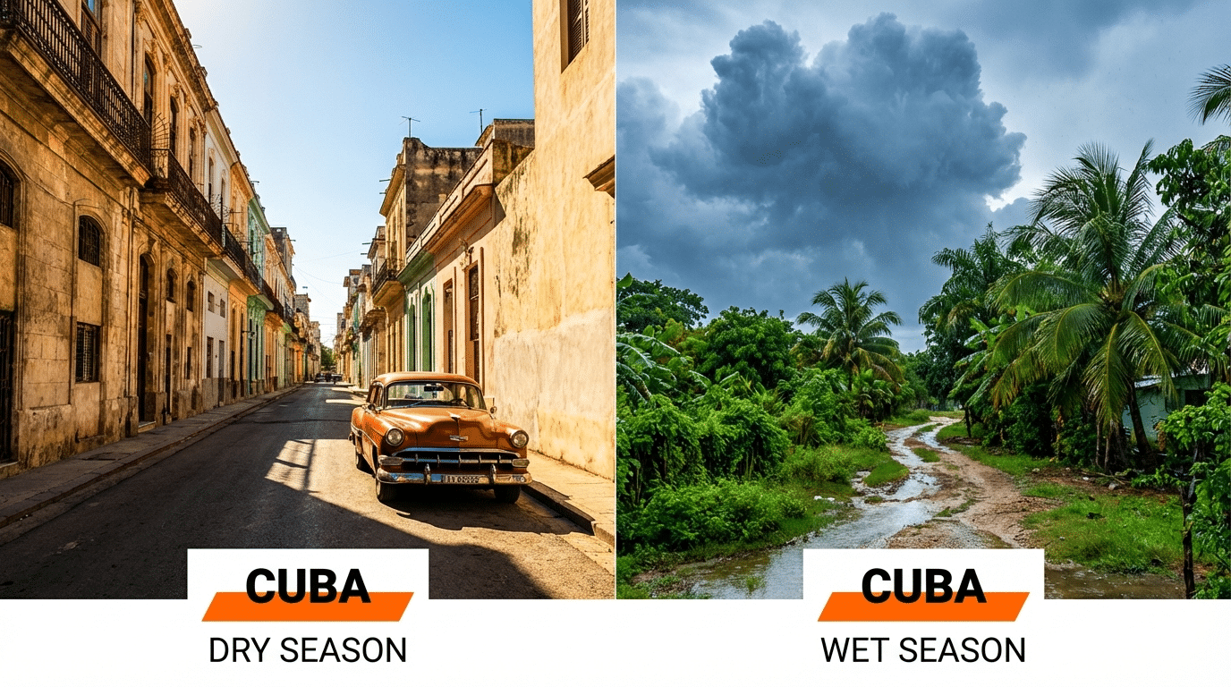 עונות מומלצות לטיול בקובה לפי אזורים - יבשה ורטובה