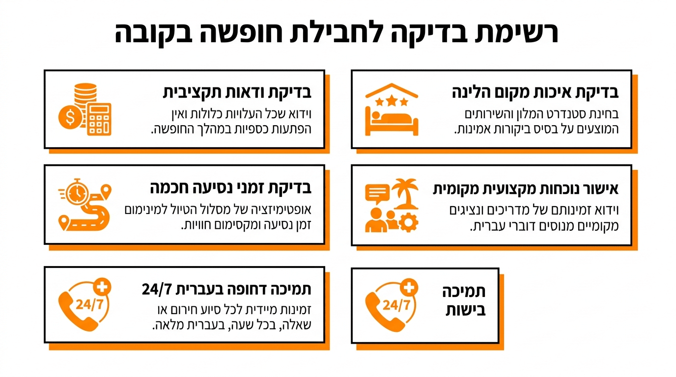 מדדים ובדיקות לוודא שחבילת הנופש לקובה שווה את המחיר